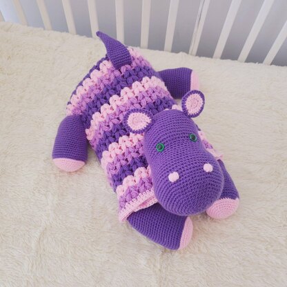 3in1 Safari Hippo Baby Blanket Crochet Pattern