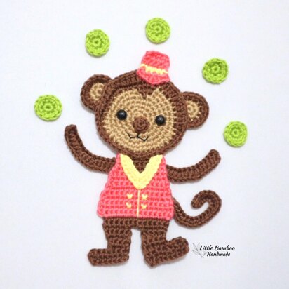 Circus Monkey Applique