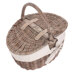 Willow Direct Small Antique Wash Finish Oval Picnic Basket With White Lining - 300x230x170mm