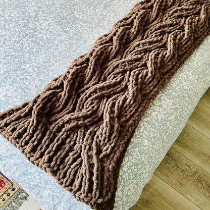 Ribbed Cable Throw Blanket