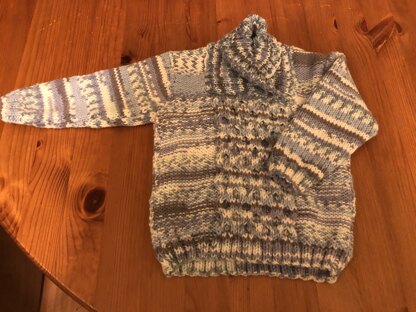 Boys honeycomb shawl neck jumper