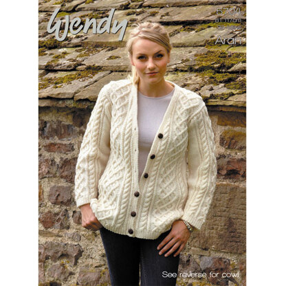 Cable Cardigan in Wendy Traditional Aran - 5704