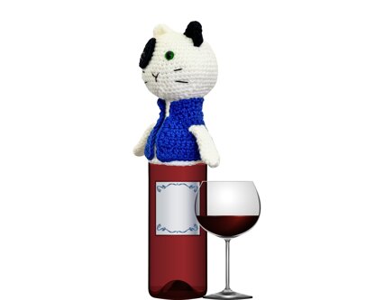 Boy Cat Wine Bottle Topper