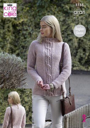 Sweaters & Cowl in King Cole Fashion Aran - 5155 - Downloadable PDF