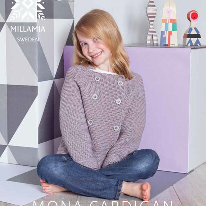 "Mona Cardigan" - Cardigan Knitting Pattern in MillaMia Naturally Soft Aran