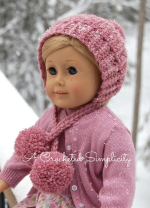 "Winter Poms" 18" Doll Hat