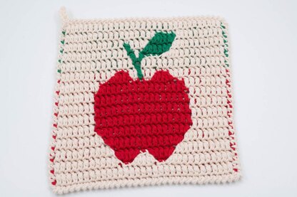 Apple Mosaic Crochet Dishcloth