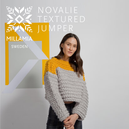 " Novalie Textured Jumper " -  Jumper Knitting Pattern For Women in MillaMia Naturally Soft Super Chunky by MillaMia