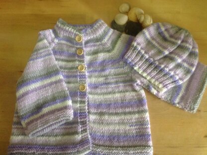 Top down baby cardigan