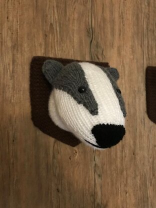 Badger Head Faux Taxidermy