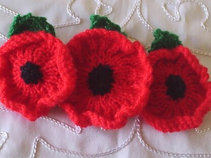 Fluted Poppies DK knitting pattern Remembrance Sunday Veterans day Armistice day