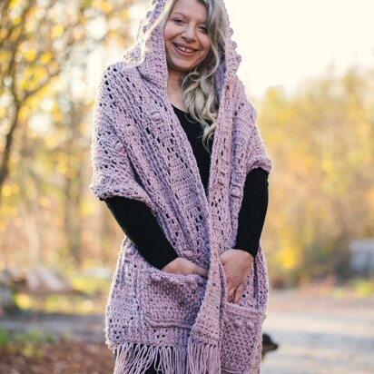 Diamond Ivy Hood Pocket Shawl