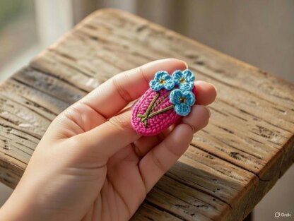 Crochet Mini Fowers Hair Clip Pdf + Video Tutorials