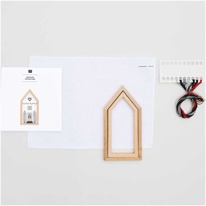 Rico Small Christmas House Cross Stitch Kit - 9 x 18cm
