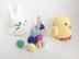 Crochet Easter Stuffed Animal Pattern with Bunny Rabbit, Chick, Basket and Eggs