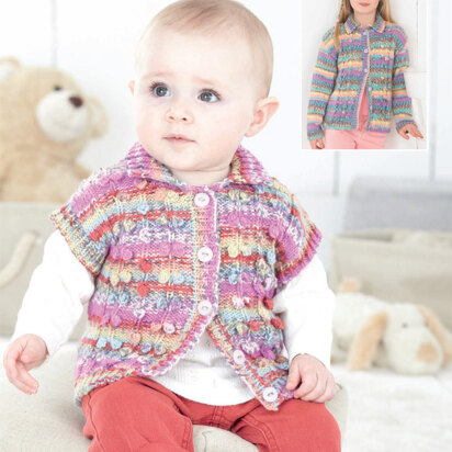 Baby and Girls Jackets in Sirdar Snuggly Baby Crofter DK - 4483 - Downloadable PDF