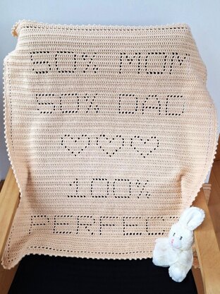 50% Mom 50% Dad 100% Perfect Filet Blanket