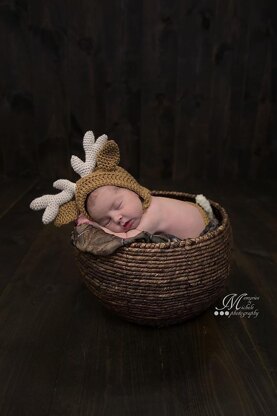 Newborn Reindeer or Deer Hat and Diaper Cover