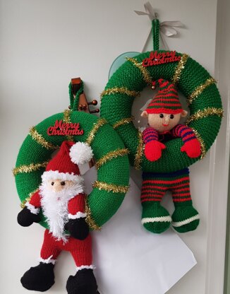 Christmas Elf and Father Christmas wreaths