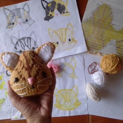 Marco the Cat (head) - knitting pattern