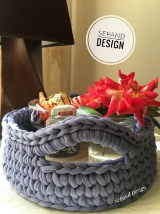 Zpagetti (t shirt) yarn basket Puffy pattern Crochet pattern by Sepand  Design