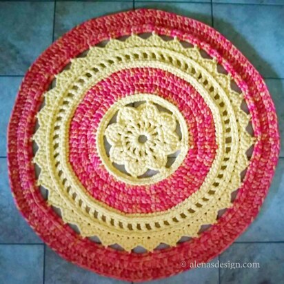 Round Floral Rug