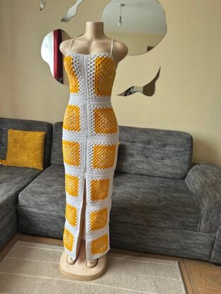 Granny square maxi dress