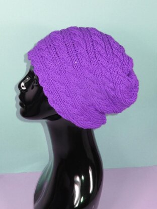 Sideways Cable Slouch Hat