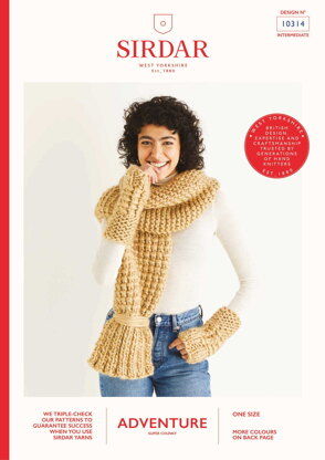 Sirdar 10314 Textured Scarf & Wrist Warmers in Adventure PDF