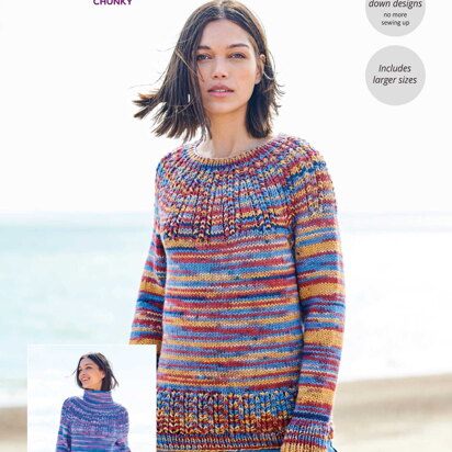 Top Down Sweaters in Stylecraft For the Love of Stripes - 10094 - Downloadable PDF