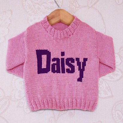 Intarsia - Daisy Moniker Chart - Childrens Sweater
