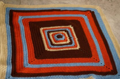 Solid granny square blanket