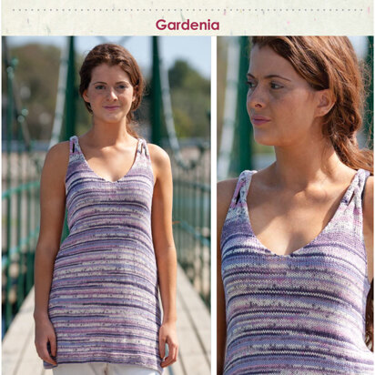 Gardenia Tunic Top in Classic Elite Yarns Cotton Bam Boo Print - Downloadable PDF