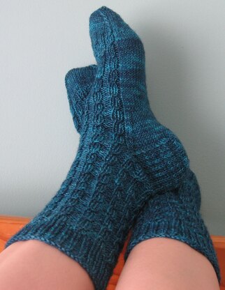 Ribbed Faux Cable Socks