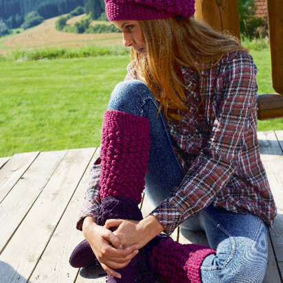 Hats with Bramble pattern in Schachenmayr Universa - S6896B - Downloadable PDF