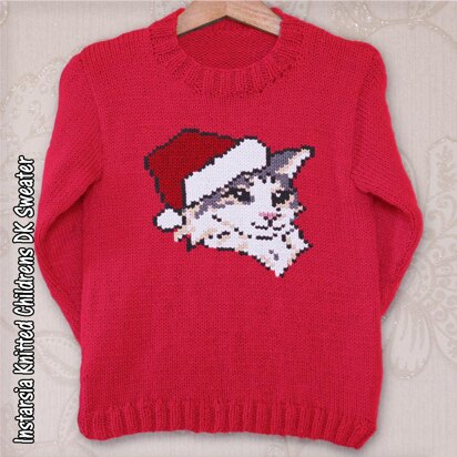 Intarsia - Christmas Moo the Cat Chart & Childrens Sweater