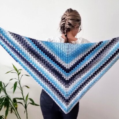 Aquamarine Joy Triangle Crochet Shawl