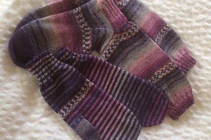 Stripey Sock Wool Ladies mittens