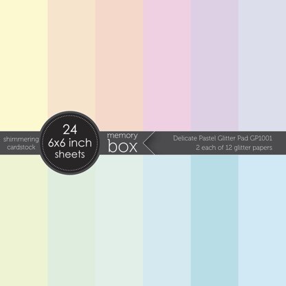 Memory Box Glitter Paper Pad 6"X6" 24/Pkg - Delicate Pastel