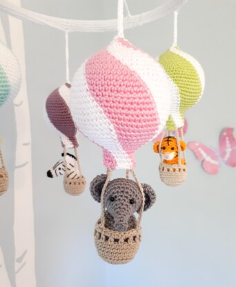 Hot air balloon baby mobile