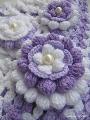 Crochet Flower 3D "Lilac Mosaic"