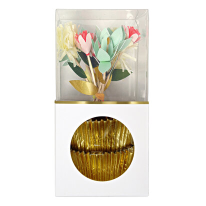 Meri Meri Flower Bouquet Cupcake Kit (Set of 12 Toppers)