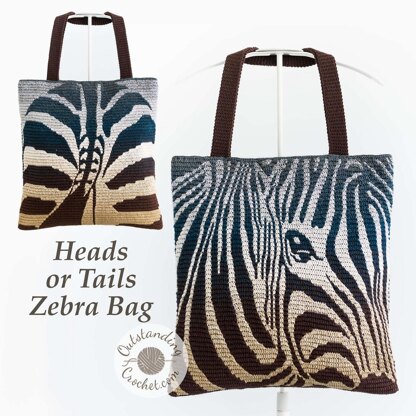 Heads or Tails Zebra Mosaic Bag / Pillow