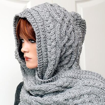 Hooded Scarf Knitting Patterns | LoveCrafts