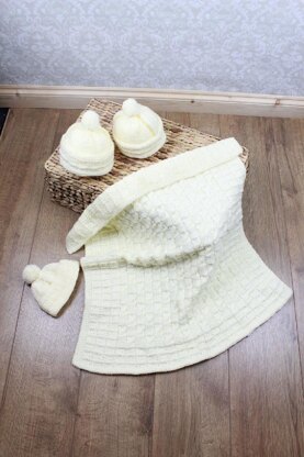 Aran Hat & Blanket Knitting Pattern #163