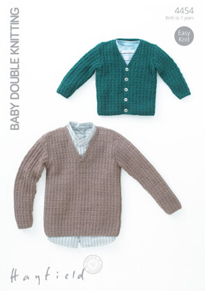 Sweater and Cardigan in Hayfield Baby DK - 4454 - Downloadable PDF