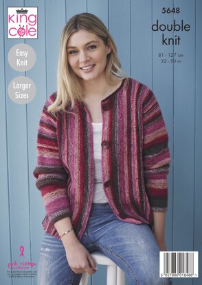 Cardigans Knitted in King Cole Bramble DK - 5648 - Downloadable PDF