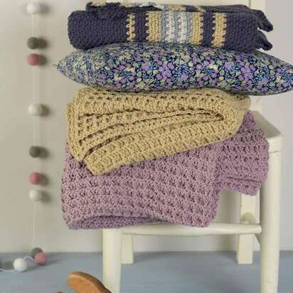 Rhubarb & Waffle Blanket in Erika Knight Gossypium Cotton - UK - Downloadable PDF