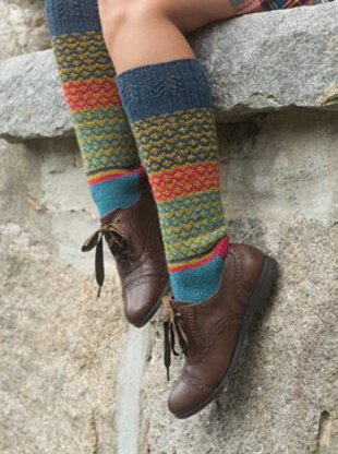 High Kirk Socks in Classic Elite Yarns Liberty Wool Light - Downloadable PDF