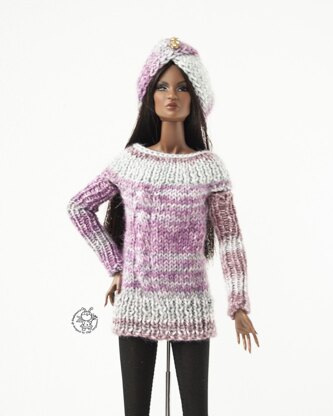 Sweater and turban for doll